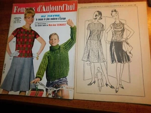 FEMMES D'AUJOURD'HUI n°871 DU 11011962 + LE SUPPLEMENT patron MUSEE DU HAVRE - Picture 1 of 9