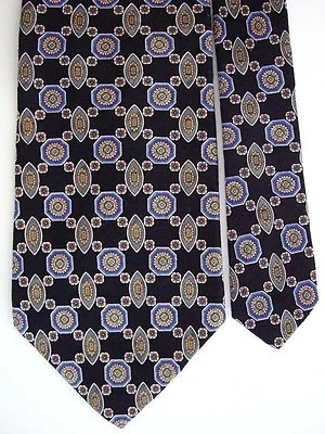 Corbata de cuello Roundtree & Yorke de seda cachemira para hombre base negra 4" x 58 1/2" Foto 1 de 2