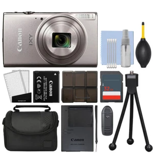 Canon IXY 650 / ELPH 360 20.2MP Digital Camera 12x Optical Zoom Silver+ 32GB Kit - Picture 1 of 5
