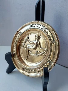 Nude Woman Brass Tray Art Nouveau Maiden Ornate Beautiful Early 20th Cen - Picture 1 of 15