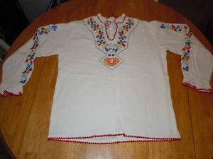 WOMENS MEDIUM BOHO PEASENT BLOUSE VTG EARLY 2000'S - Picture 1 of 5
