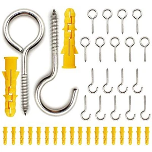 Screw Eye Hooks 2-1/2 Inches 20Pcs Stainless Steel Open Screw Hooks and Close... - Picture 1 of 6