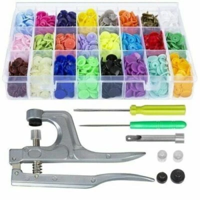 150/360 set Sewing Fasteners Button T5 Plastic Snaps Poppers DIY Plier Tool Kit - Image 1 of 4