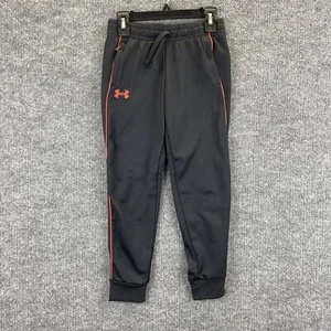 Under Armour Pants Boys Size XS Gray Tapered Stretch Jogger Pockets Drawstring - Picture 1 of 13