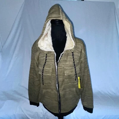 Suéter con Capucha de Cremallera Completa Forrado en Bloques de Color Tostado Cultura Moderna Para Hombre Talla Pequeña Nuevo con Etiquetas Foto 1 de 4