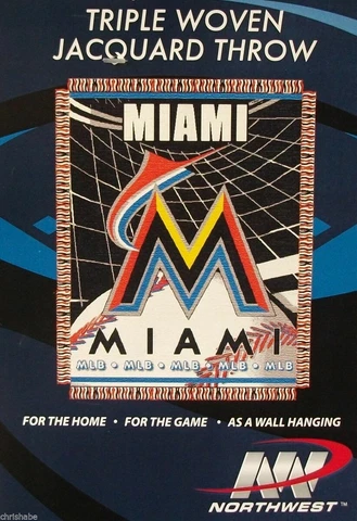 MIAMI MARLINS 48" X 60" WOVEN JACQUARD AFGHAN THROW BLANKET FREE SHIPPING Cover