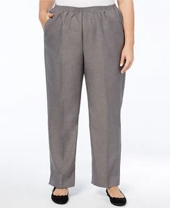 Alfred Dunner Women's Gray Pull On Straight-Fit Short Length Pants Plus Size 24W - Picture 1 of 2