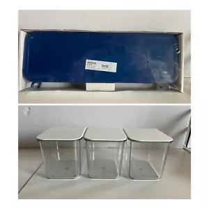 IKEA Skadis Pegboard Shelf Blue & Set of 3 Skids Pegboard Containers White Tops - Picture 1 of 17
