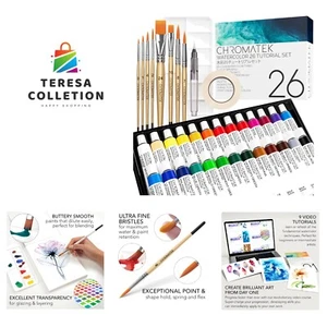 Watercolor Paint Set - 62 Piece Kit - Video Tutorial Course - For Adults, Beg... - Picture 1 of 8