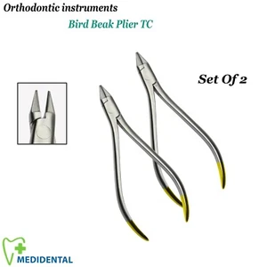 Juego de 2 - Instrumentos dentales de ortodoncia alicates pico de pájaro carburo de tungsteno nuevo - Imagen 1 de 4