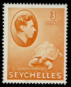 SEYCHELLES 1941-49 SG136 KGVI 3c. GIANT TORTOISE - CHALK SURFACED PAPER - MNH - Picture 1 of 1