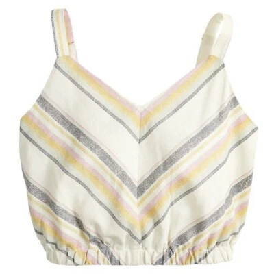 Lily Rose Girls Juniors Cropped Tank Top Large New with Tags Linen Elastic Sweet - Image 1 of 4