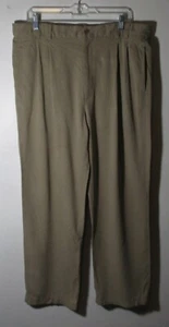 SILK JOSEPH & FEISS Taupe 100% Silk Pants Suze 36X29 - Picture 1 of 5