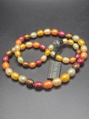 Collar Perla Cultivada Honora Colores Otoño 20" 925 Cierre  Foto 1 de 4
