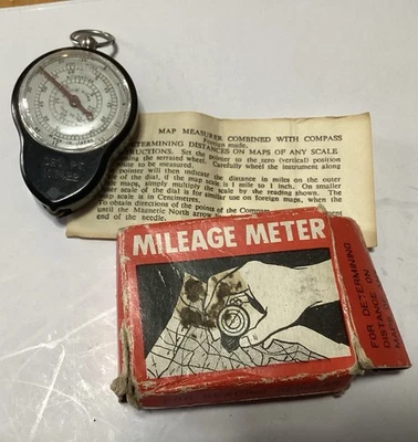 VINTAGE MILAGE METER WITH BOX INSTRUCTIONS PT. 117422 Rolling Measure Miles Kms - Image 1 of 4
