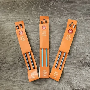 Lot Of 3 NEW Boye Knitting Needles Anodized Aluminum US 10.5 & 10 Blue 10in Long - Picture 1 of 7
