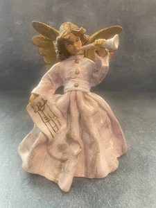 1960s Pink Fontanini Christmas Angel Italy Flute Figurine #4939 Italy Xmas Tree - Picture 1 of 4