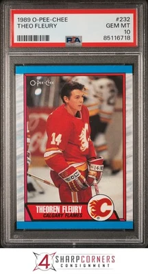 O-PEE-CHEE 1989 #232 Theo Fleury RC Flames PSA 10 Foto 1 de 2