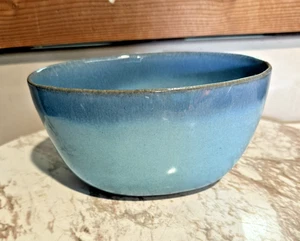Vintage MCM 7" Glidden Two-Toned Blue Oval Bowl Pottery #37 - Picture 1 of 4