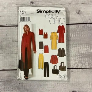 Simplicity 5311 Sewing Pattern Suit Duster Jacket Pants Skirt Size 10–18 UNCUT - Picture 1 of 3