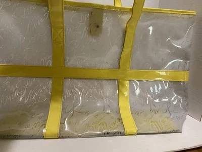 "Bolso de mano de compras Nina Ricci esmerilado transparente y amarillo 22""x13""" Foto 1 de 4