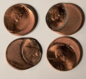 4 Error Off Center Pennies Penny - Picture 1 of 2