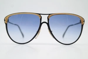 Vintage Sonnenbrille Alpina FM 21 Schwarz Gold Oval sunglasses Brille - Picture 1 of 6