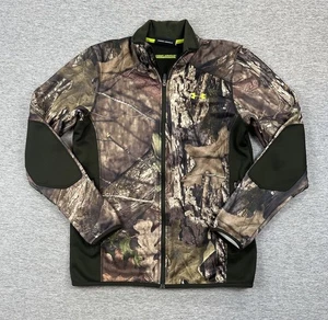 Under Armour Jacket Mens Small Fleece Camo Scent Control Mossy Oak Hunting - Picture 1 of 6