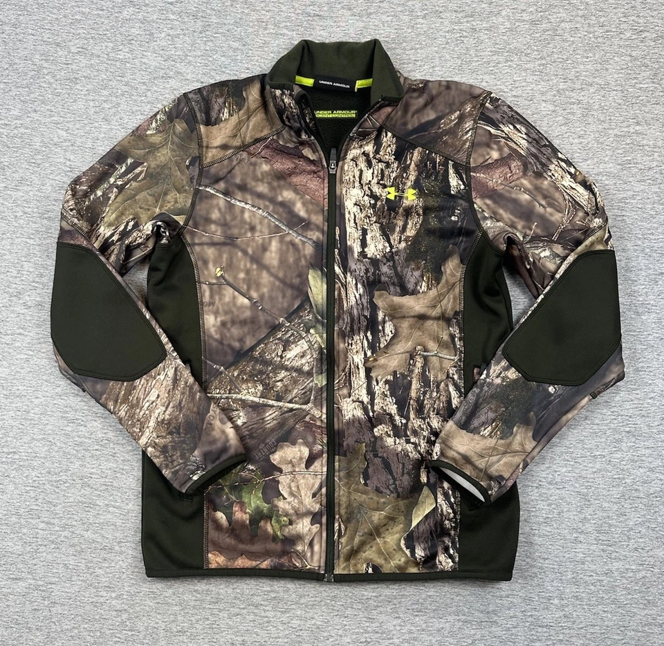 Under Armour Jacket Mens Small Fleece Camo Scent Control Mossy Oak Hunting - Image 1 of 4