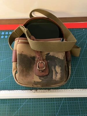 Billingham Digital Canvas Camera Bag With Tan Leather Trim - Khaki & Camouflage - Image 1 of 4