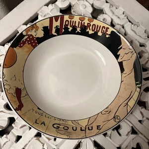 Art Nouveau Oval Coupe Bowl Set of 5 Artist Toulouse-Lautrec 8 inch Bowls Sango - Picture 1 of 4