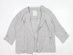 White Stuff Grey Linen Blazer 16 Women's Casual - Picture 1 of 12