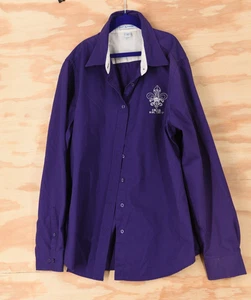 Krewe Of Iris New Orleans Karneval Langarm Button Down Shirt Damen M - Bild 1 von 12