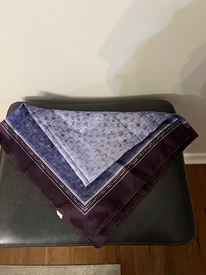 Italian Vtg Scarf Purple Polyester Silky  BEAUTIFUL Vintage Square Ladies - Image 1 of 4