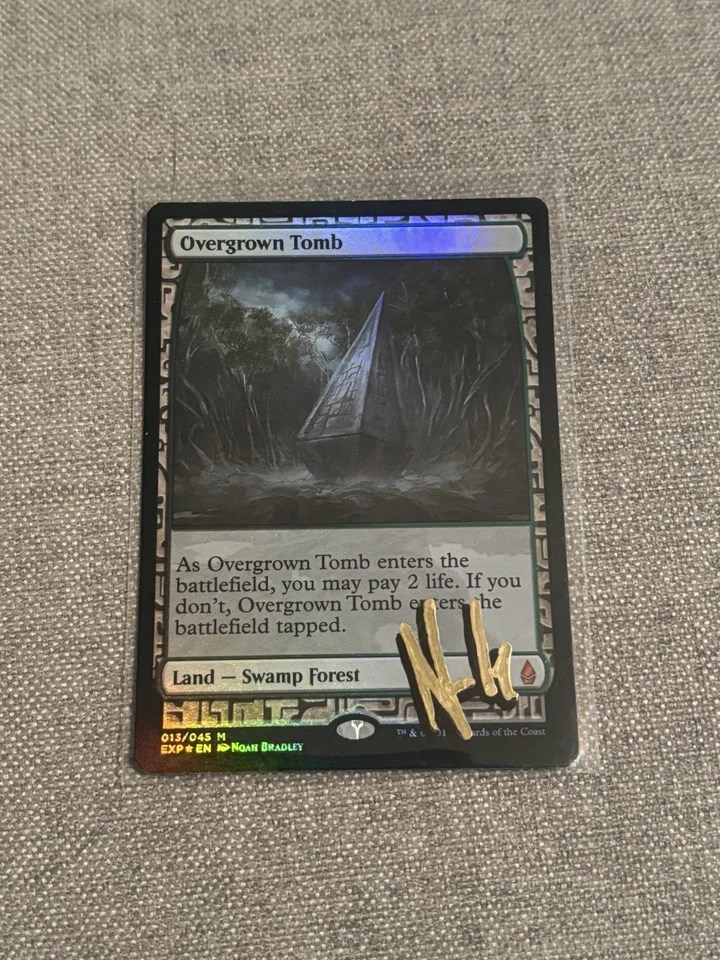 MTG 2015 Noah Bradley Signed Zendikar Expedition Foil Overgrown Tomb 013/045 - Image 1 of 2