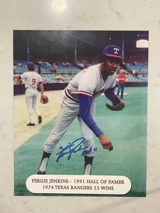 Fergie Jenkins signiertes Texas Rangers 8 x 10 Foto Licht Papier. In Person. Knitter - Bild 1 von 2