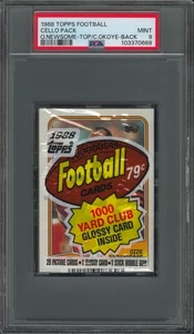 1988 Topps Football Cello Pack Ozzie Newsome Top Christian Okoye Back PSA 9 MINT - Bild 1 von 2