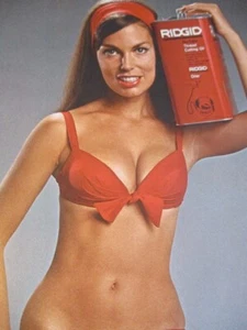 ~Pagina CALENDARIO VINTAGE NOVEMBRE 1969 'Strumento RIDGID'~BELLA RAGAZZA PINUP~Risqué~ - Foto 1 di 3