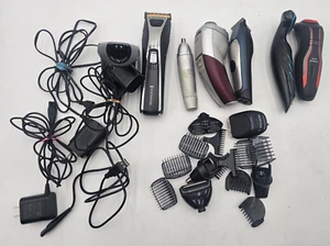 6 Lot Remington Norcleo Etc Electric Razors plus attachments and chargers - Picture 1 of 1