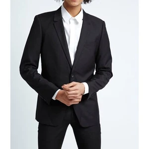 Authentic Eleven Paris Mens Black Smart Casual Blazer Overcoat Jacket RRP £119 - Picture 1 of 12