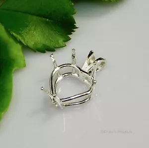 (4 mm - 16 mm) HERZ vorgekerbt Sterlingsilber Anhängerfassung - Bild 1 von 3