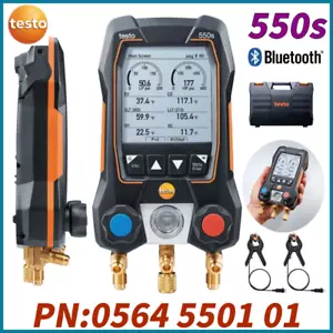 Testo 550s AC Manifold Gauge Set with 2 Wired Probes for HVAC and Refrigeration - Picture 1 of 12