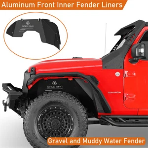 Aluminum Front Inner Fender Liners Fit Jeep Wrangler 18-25 JL 20-25 Gladiator JT - Picture 1 of 14