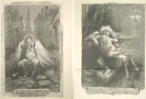 Avvoltoio diavolo antropomorfo Cupido Thomas Nast 1891 incisione Satana una volta alla settimana - Foto 1 di 10