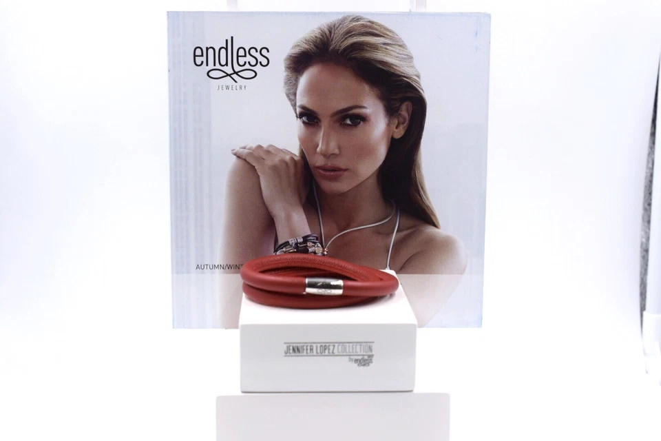 Pulsera JLO Endless roja doble con cierre de plata 8,0 pulgadas Foto 1 de 1