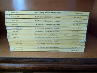 Lot 12 The National Geographic Magazine 1928 FULL Year NEAR MINT Map N.C. Wyeth - Image 1 of 4
