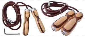 Verstellbar 100% Leder Geschwindigkeit Sprungseil Fitness Übung Training Jumping - Bild 1 von 4