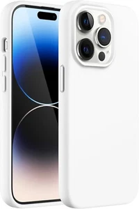 Silicone Case for 14 Pro Max 6.7'' Shockproof, Silky Soft, Full-Body White - Picture 1 of 5