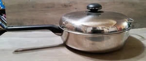 Cuisine-Ware Skillet 11.5x3'' Copper Stainless Steel Sandwich Base Pan w/ Lid - Picture 1 of 8