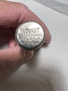 MARBLES Match Safe Holder Vintage Antique 1900 Gladstone MI Patent USA